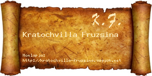 Kratochvilla Fruzsina névjegykártya